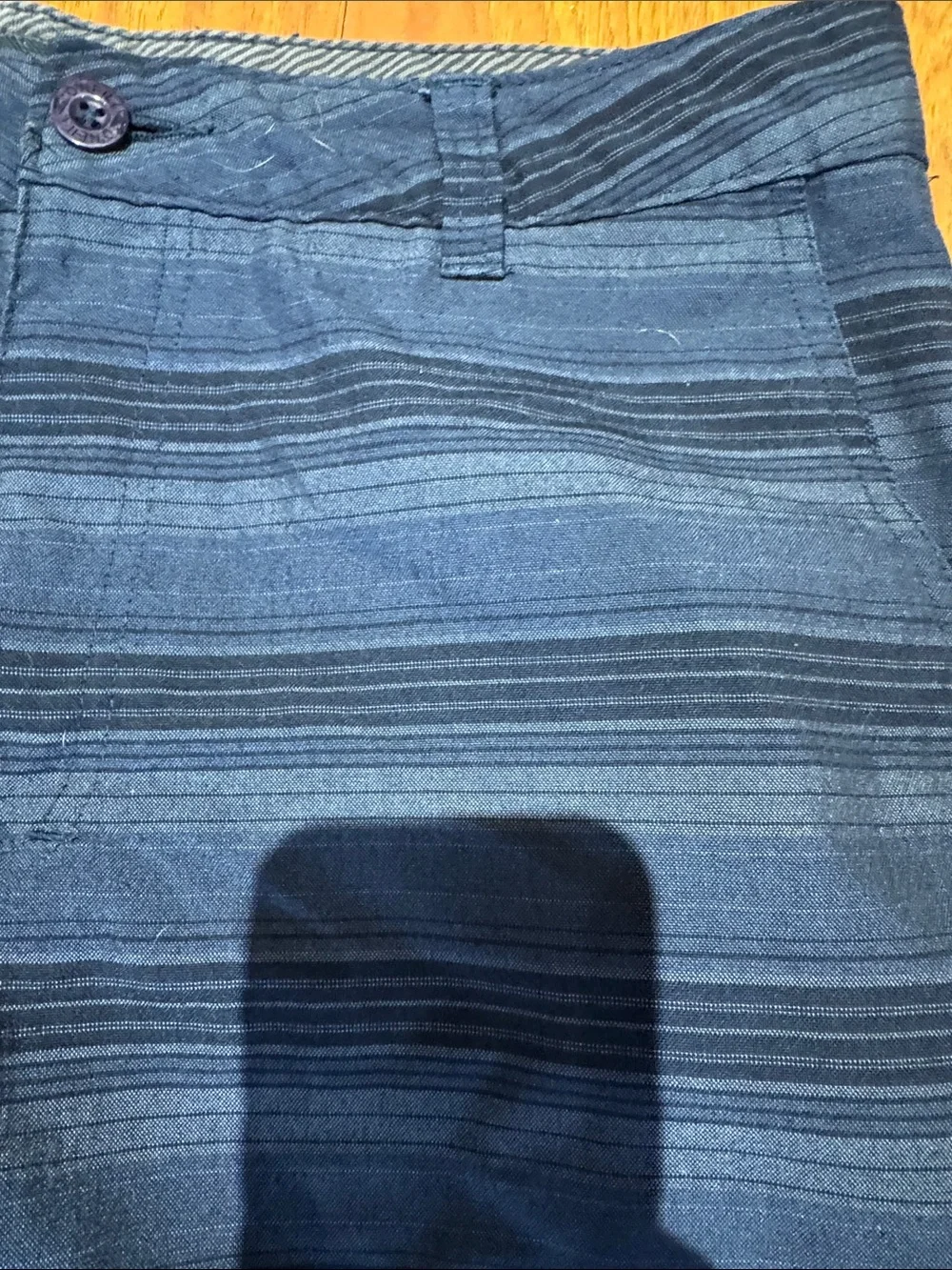 O'Neill Men's Blue  Striped Flat Front Shorts